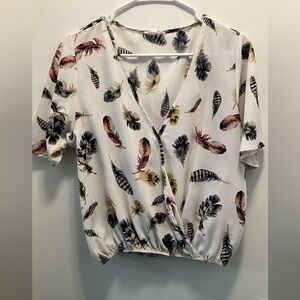 Feather Print Blouse